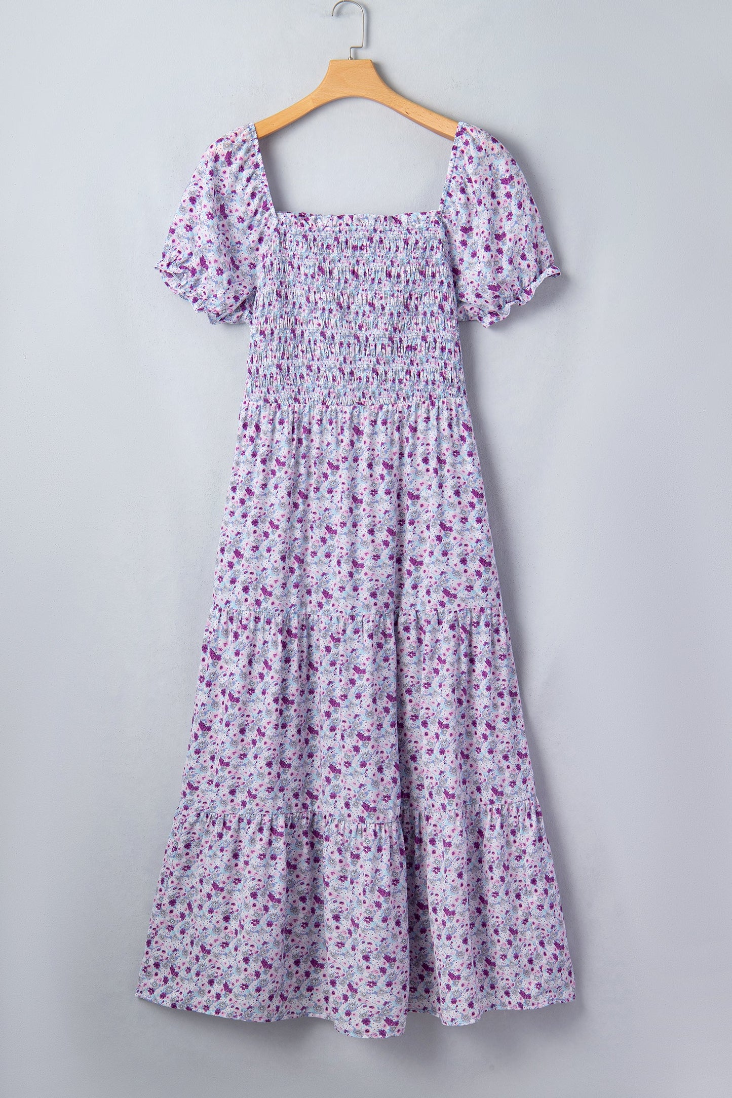 Kelsey Square Smocked Maxi PLUS Dress Threaded Pear