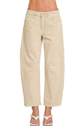 ZENANA THE RILEY BARREL LEG DENIM PANTS