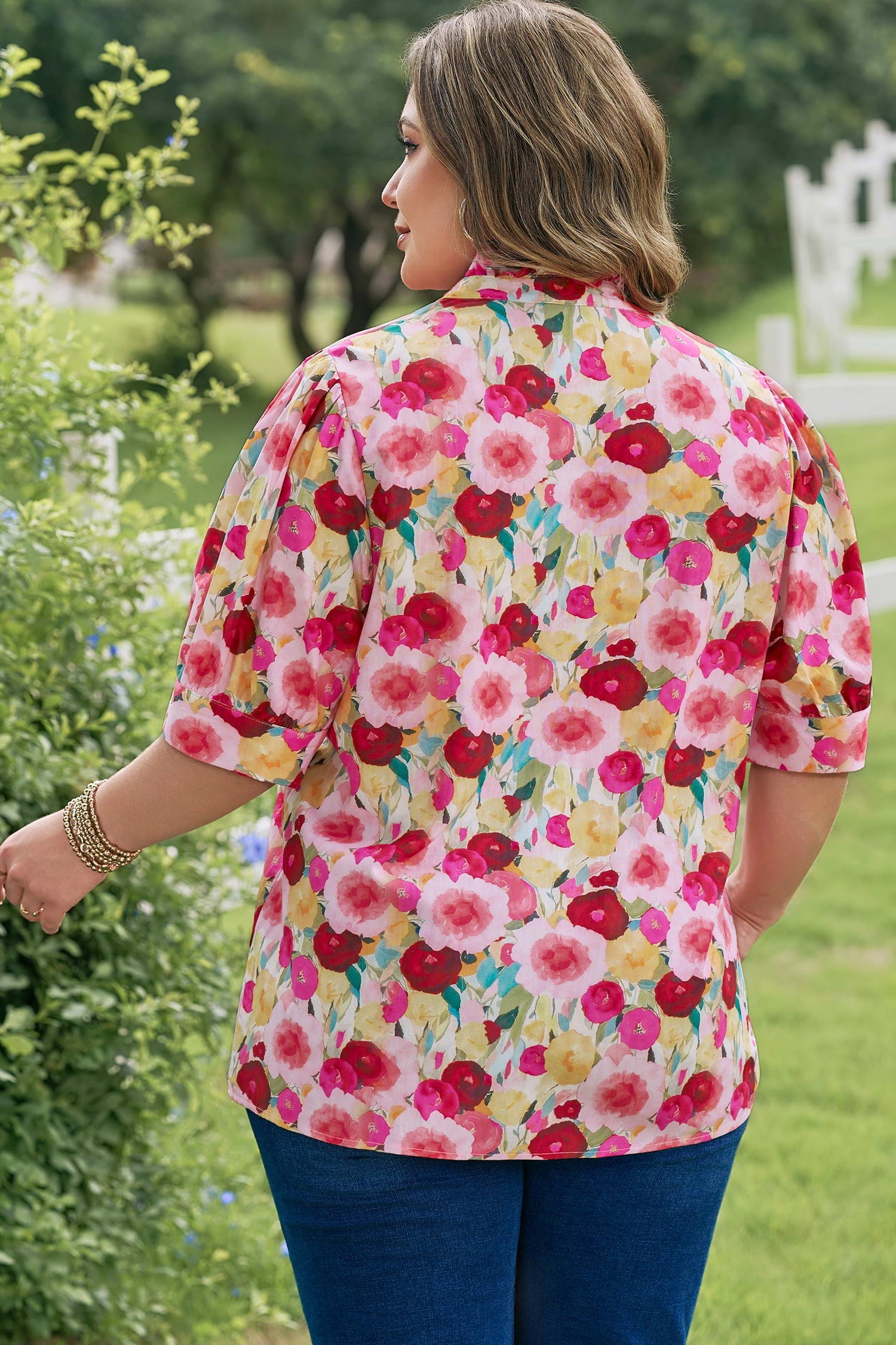 Oaklynn Puff Short Sleeve PLUS Top Threaded Pear