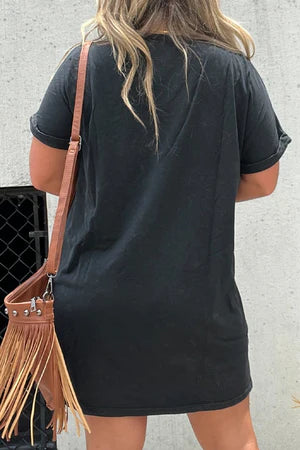 BLACK NASHVILLE GUITAR T-SHIRT DRESS **SHIPPING EXPECTED TO BEGIN ON DATE 3/8**