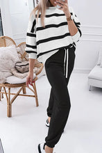 Load image into Gallery viewer, CLASSIC STYLE  STRIPED PULLOVER AND JOGGER SET **SHIPPING EXPECTED TO BEGIN ON DATE 10/28**
