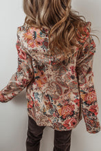 Load image into Gallery viewer, Divine Illusion Beige Vintage Paisley sherpa hooded Jacket
