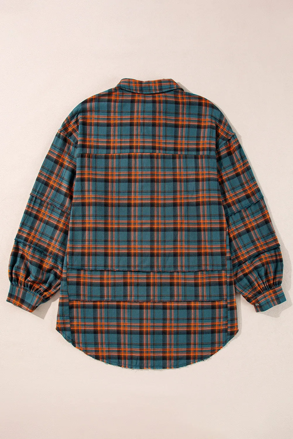 Plaid Collared Neck Long Sleeve Shirt Creative Chaos Boutique