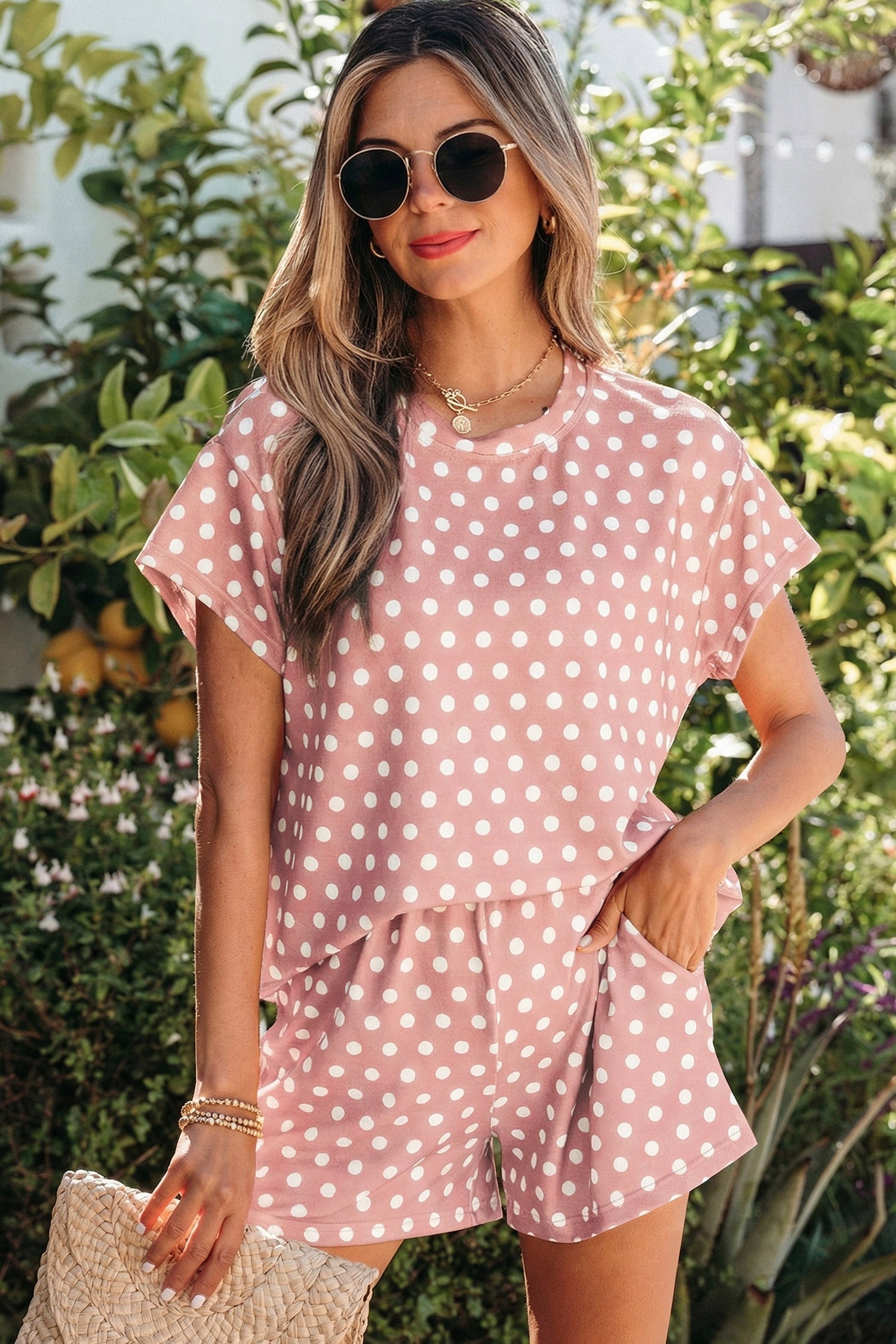 Green Polka Dot Print Short Set Wild and Free Boutique