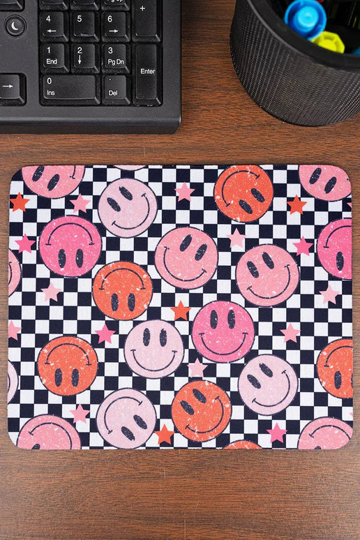 Pink Smiley Face Mousepad