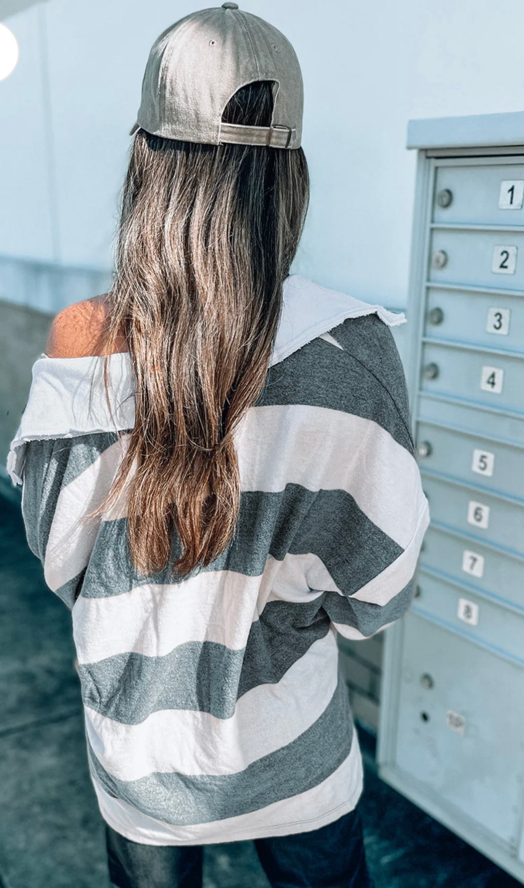 Striped Oversized Collared Top