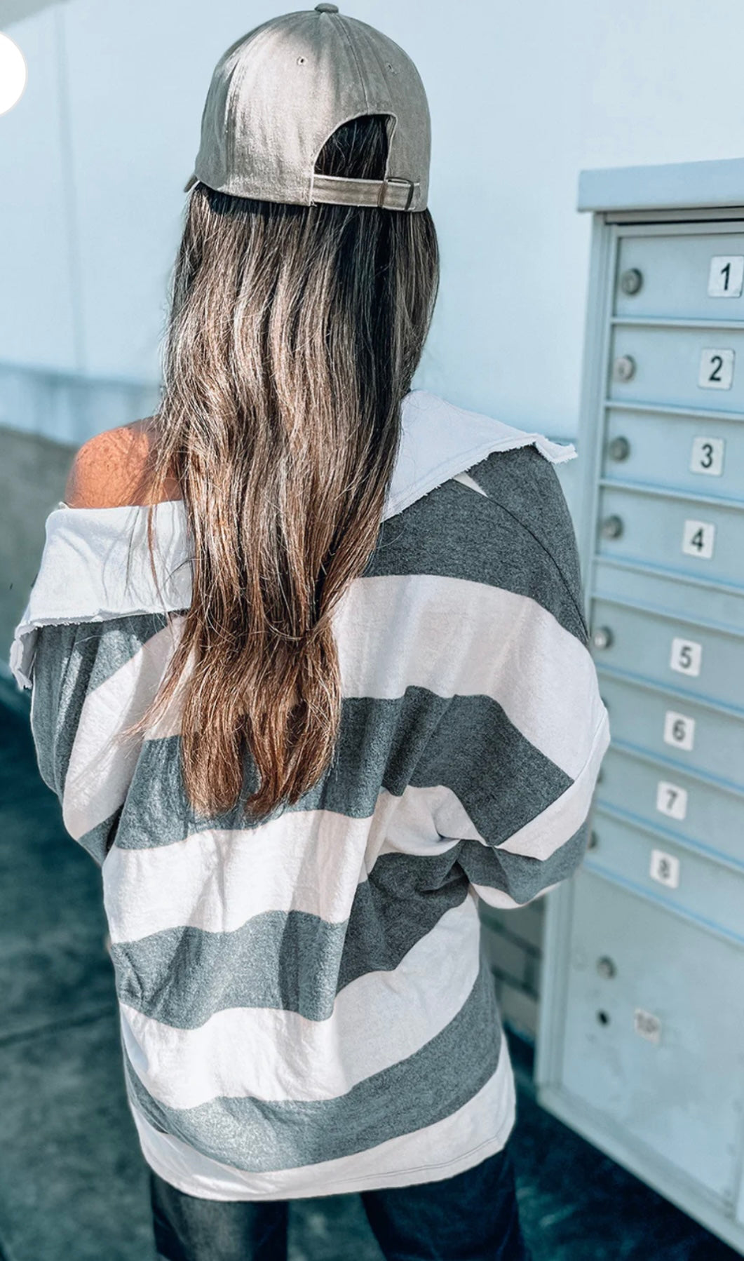 Striped Oversized Collared Top