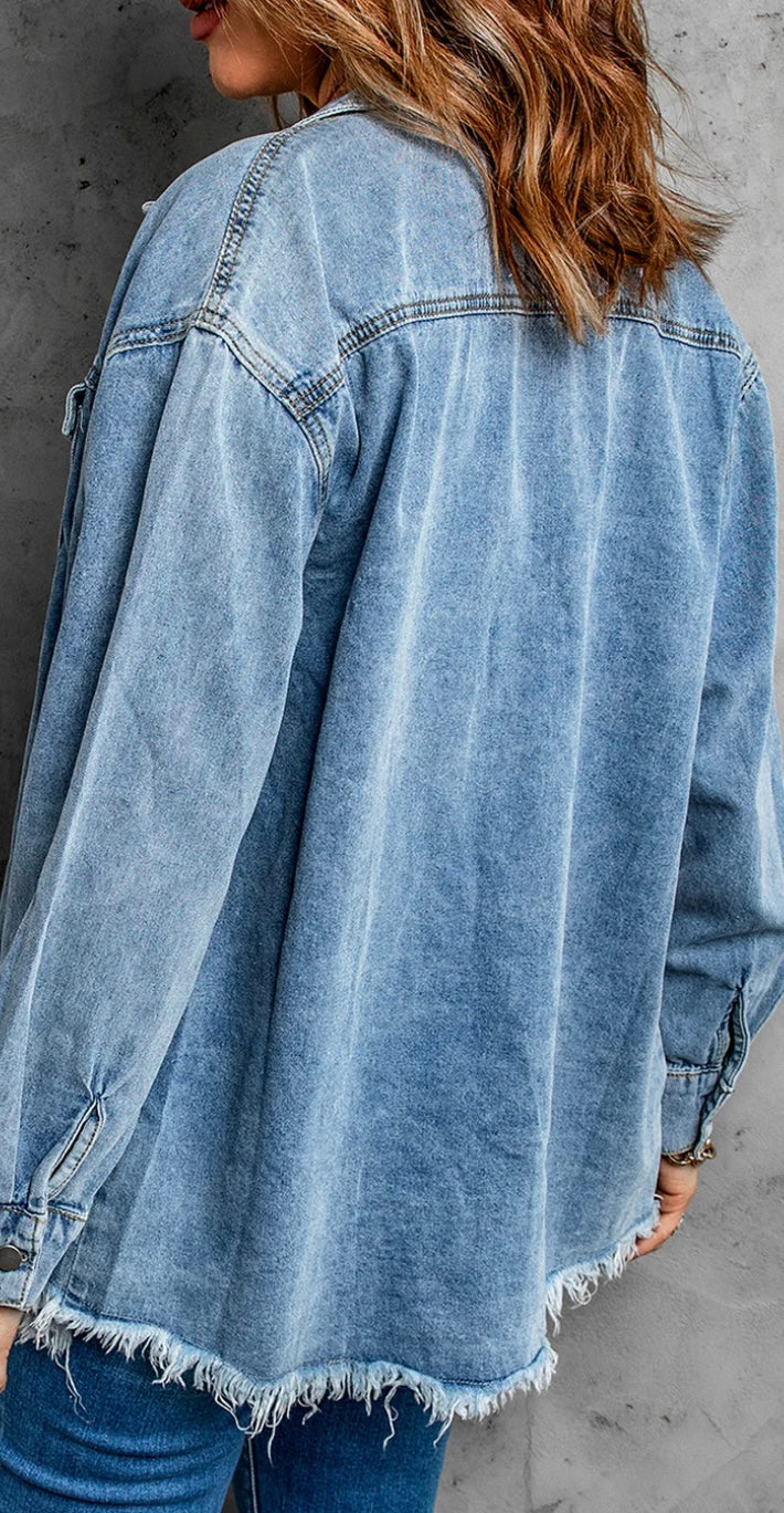 Raw Hem Denim Jacket