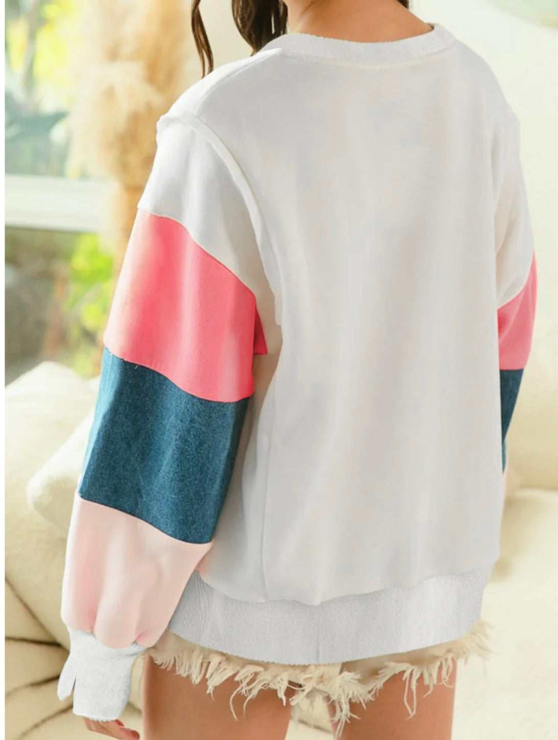 Terry Color Block Top