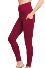 Load image into Gallery viewer, DARK BURGUNDY FULL BUTTER LEGGINGS
