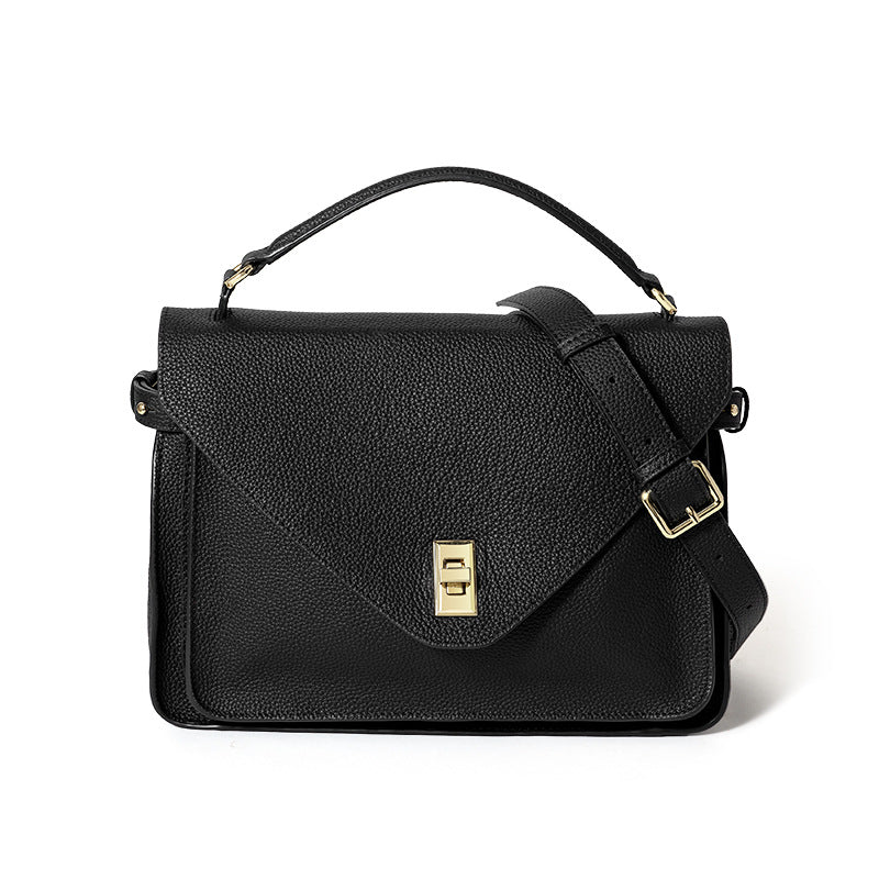 Full-Grain Leather Crossbody Bag – Fleece-Lined Urban Minimalist Bag | 4 Colors