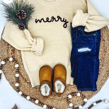 Load image into Gallery viewer, Rope Embroidered Merry Sweaters adult and kids
