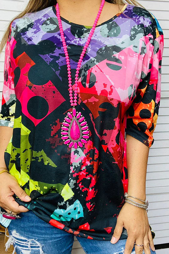 Multi Color Printed Top