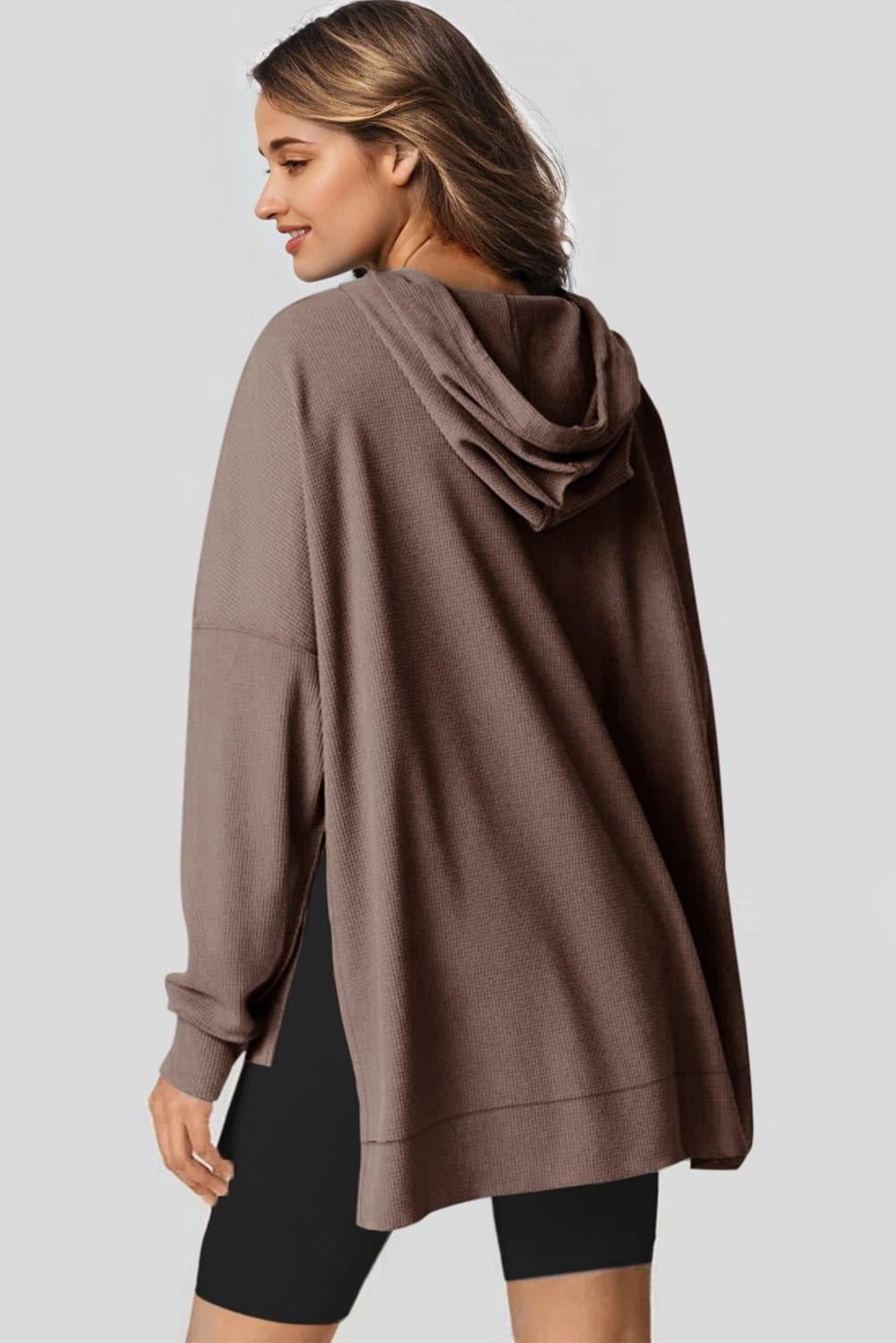 Waffle Knit Fleece Lined 
oversized Hoodie