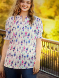 Feather Print Top