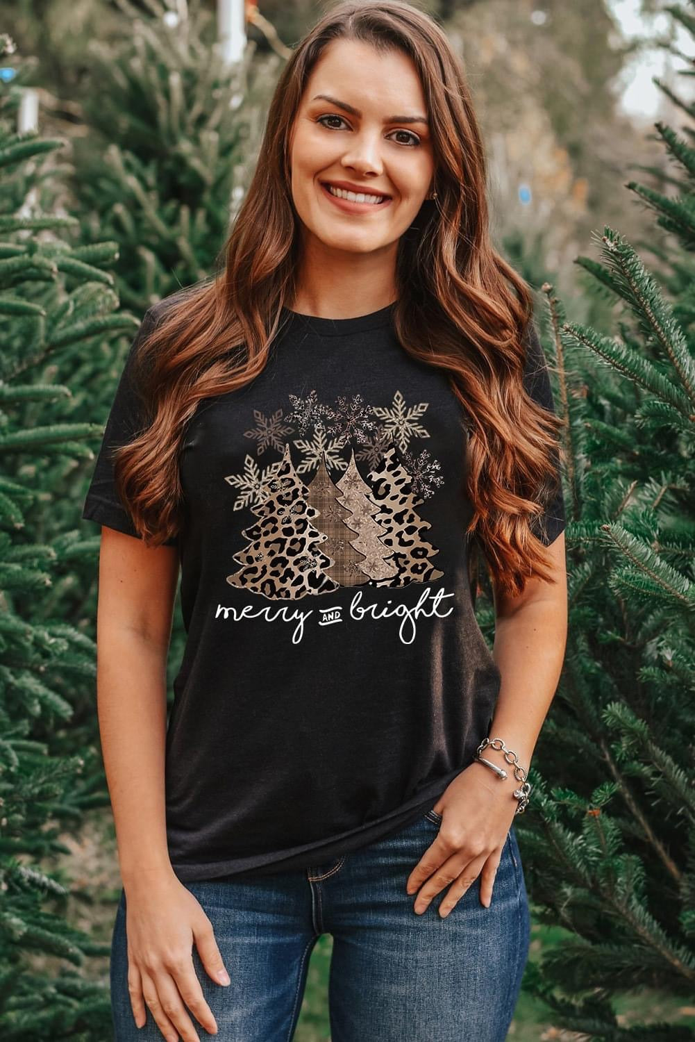 Leopard Christmas Tree T shirt