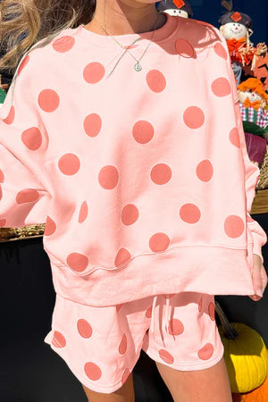 PLAYFUL PERSONALITY PINK PULLOVER AND SHORTS SET