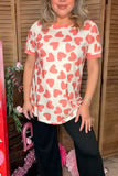 Valentine Pink Hearts Printed Top