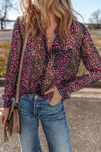 Load image into Gallery viewer, Wine Polka Dot 
causal Shirt
