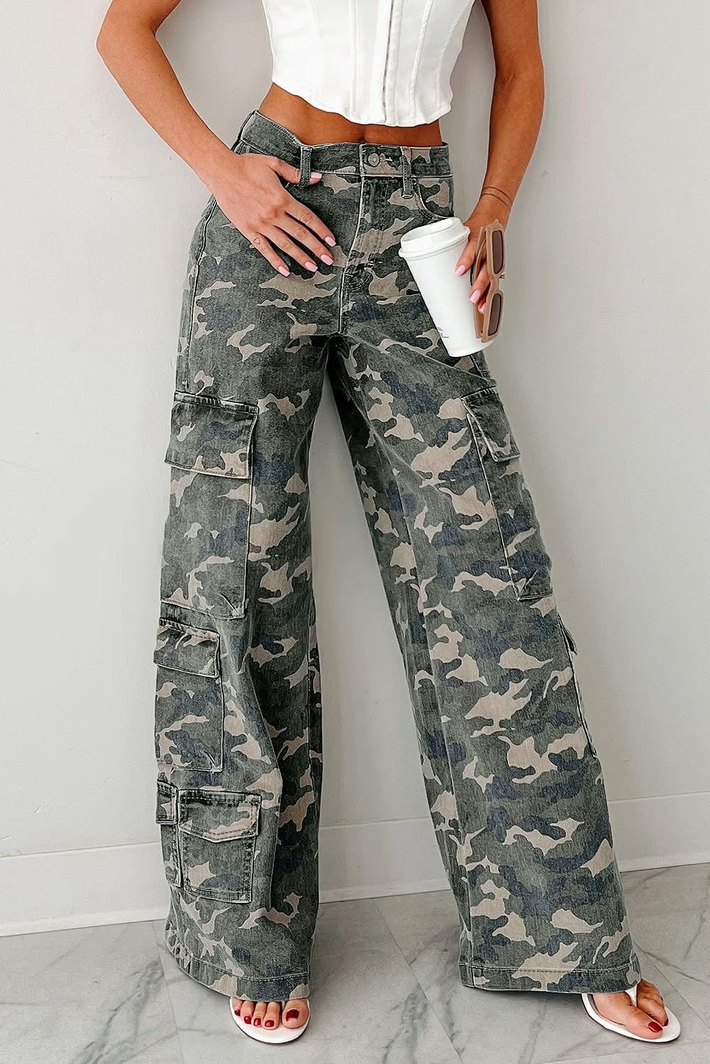 Green Camo Cargo Pants