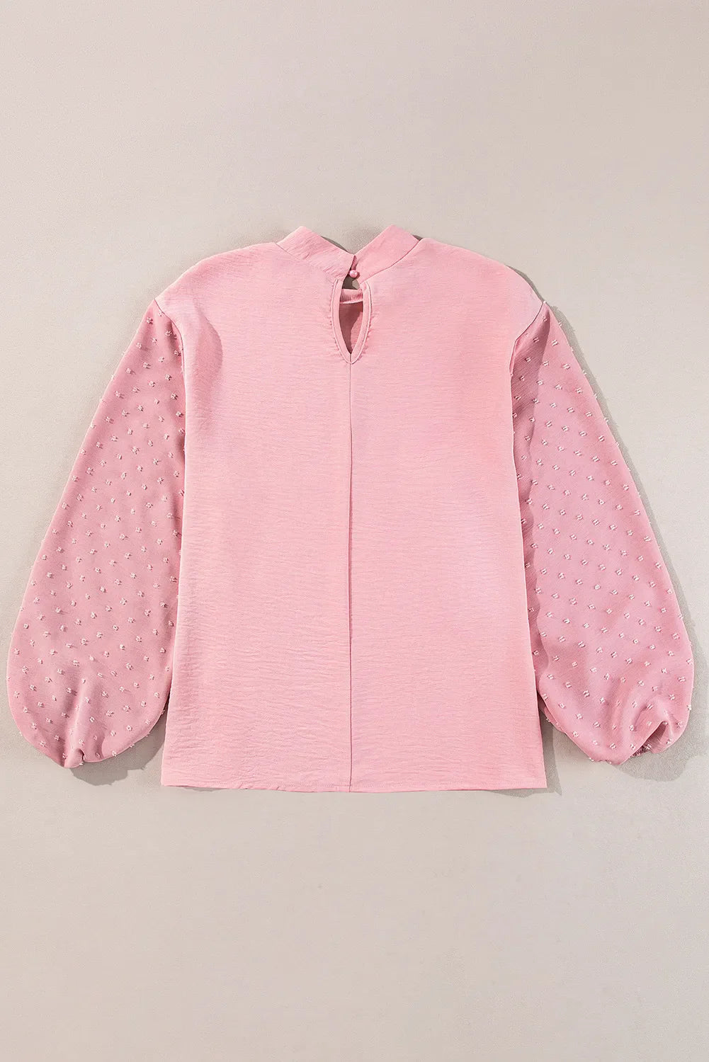 Swiss Dot Mock Neck Balloon Sleeve Blouse Creative Chaos Boutique
