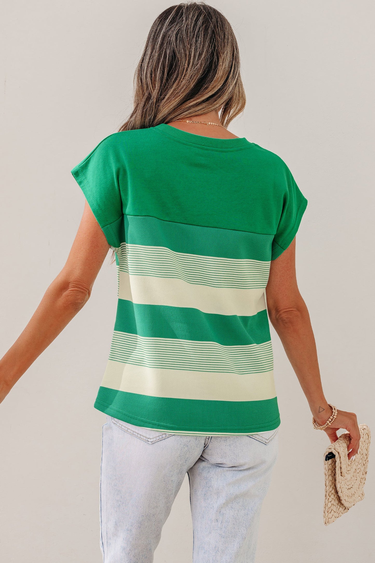 Galilea Cap Sleeve T Shirt Threaded Pear