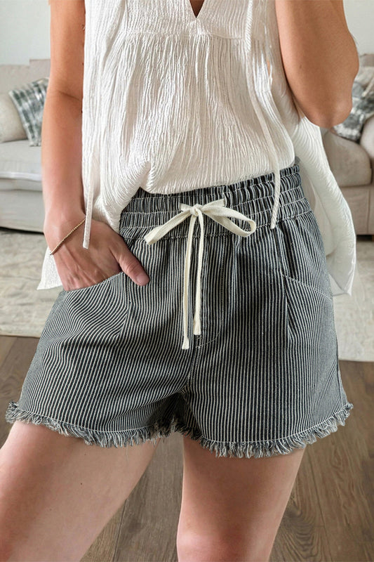 Campbell Elastic Waist Casual Shorts Threaded Pear