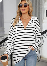 Load image into Gallery viewer, Drawstring Striped Long Sleeve Hoodie
