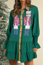 Load image into Gallery viewer, EVERGREEN SEQUIN NUTCRACKER SHORT DRESS **SHIPPING EXPECTED TO BEGIN ON DATE 10/15**
