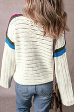Load image into Gallery viewer, White Daisy Pointelle Knit Sweater
