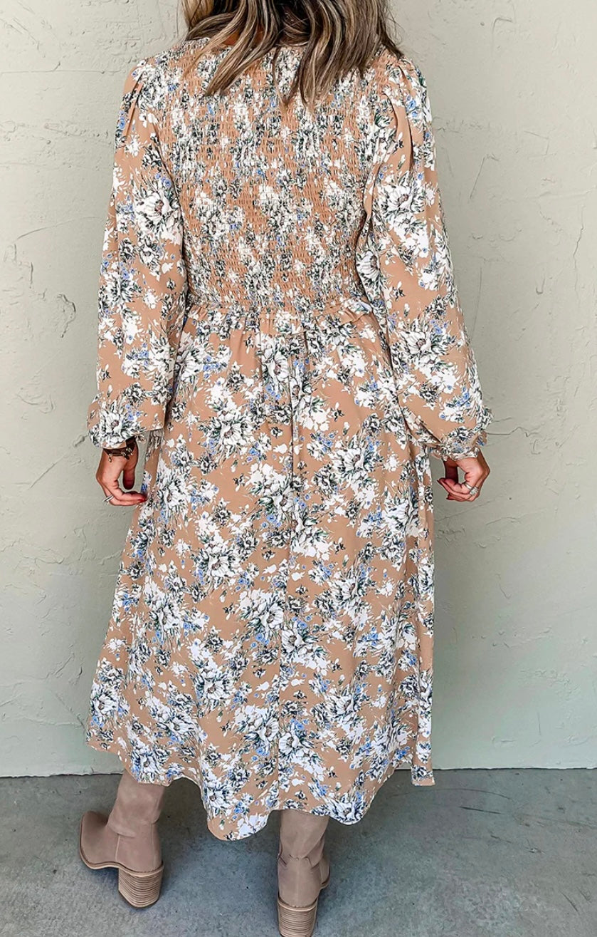 Flower Smock Maxi Dress