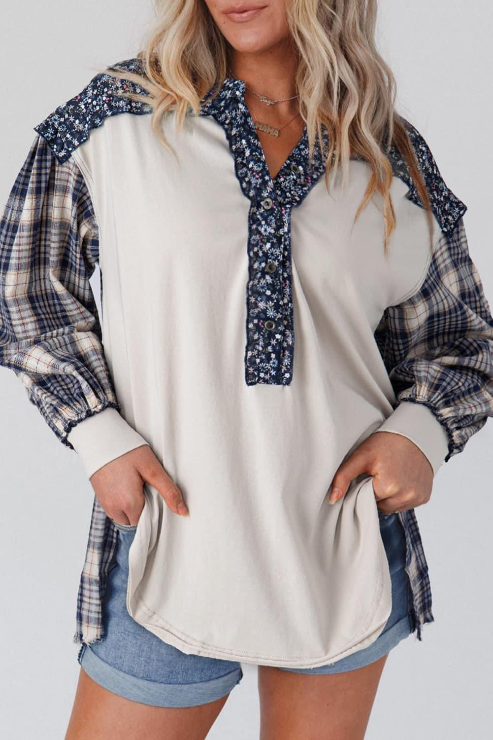 Patchwork Sleeves Top