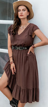 Load image into Gallery viewer, Plus Size Ruffled V-Neck Cap Sleeve Midi Dress
