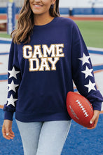 Load image into Gallery viewer, GAME DAY Printed Star Crewneck Pullover Sweatshirt
