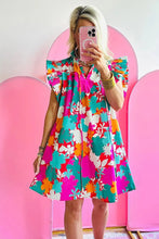 Load image into Gallery viewer, VIBRANT VIBES MULTI-COLOR FLUTTER SLEEVE DRESS
