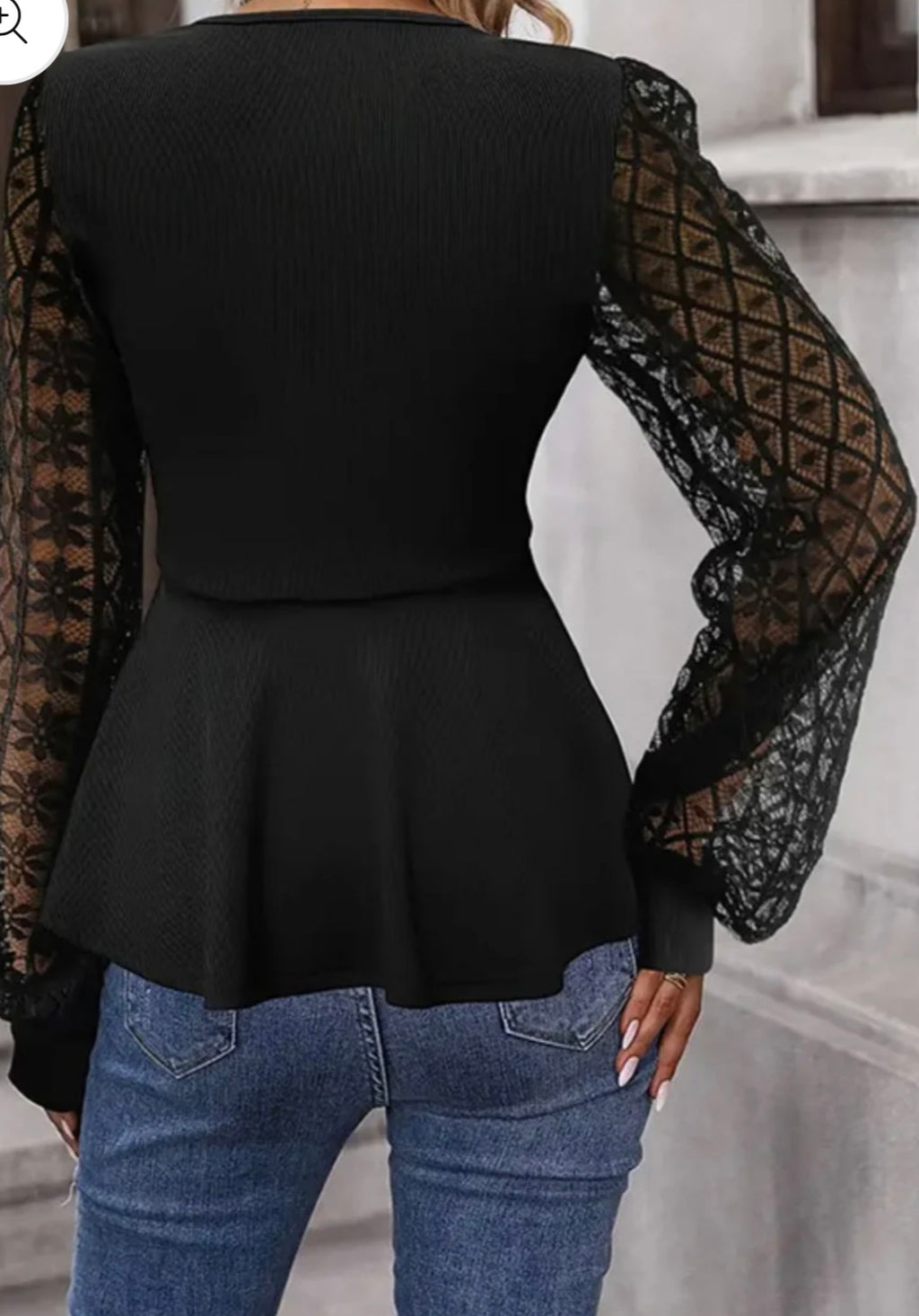 Peplum Surplice Long Sleeve Blouse