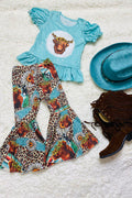 Cow Print Top Daisy Prints Bell set