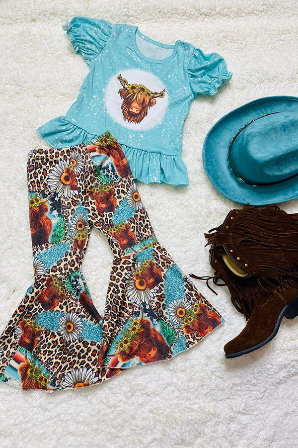 Cow Print Top Daisy Prints Bell set