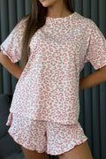 DO NOT DISTURB PINK LEOPARD TOP AND SHORTS PAJAMA SET **SHIPPING EXPECTED TO BEGIN ON DATE 10/4