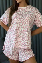 Load image into Gallery viewer, DO NOT DISTURB PINK LEOPARD TOP AND SHORTS PAJAMA SET **SHIPPING EXPECTED TO BEGIN ON DATE 9/1**
