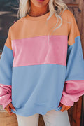 CATCH THE BREEZE COLORBLOCK SKY BLUE SWEATSHIRT **SHIPPING EXPECTED TO BEGIN ON DATE 8/30**