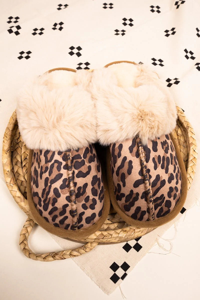 Leopard Fur Slippers