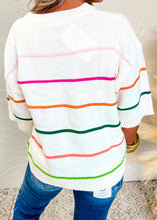 Load image into Gallery viewer, Striped Half Sleeve Drop Shoulder Sweater

