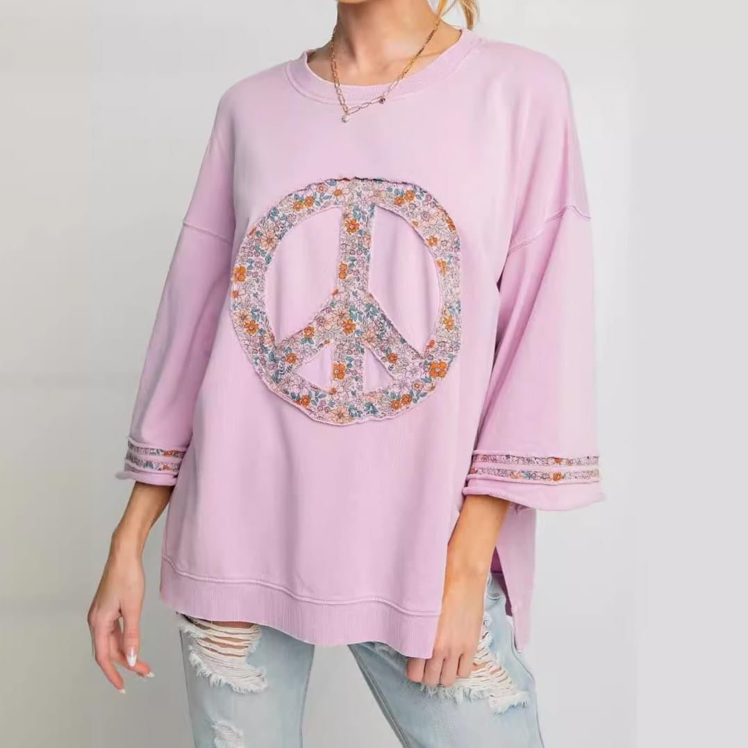 Floral Patchwork Crewneck Sweatshirt