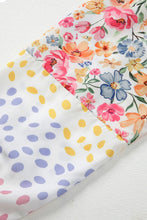 Load image into Gallery viewer, Floral Dotted Mixed Print Patchwork Sleeve High Low Casual Sweatshirt

