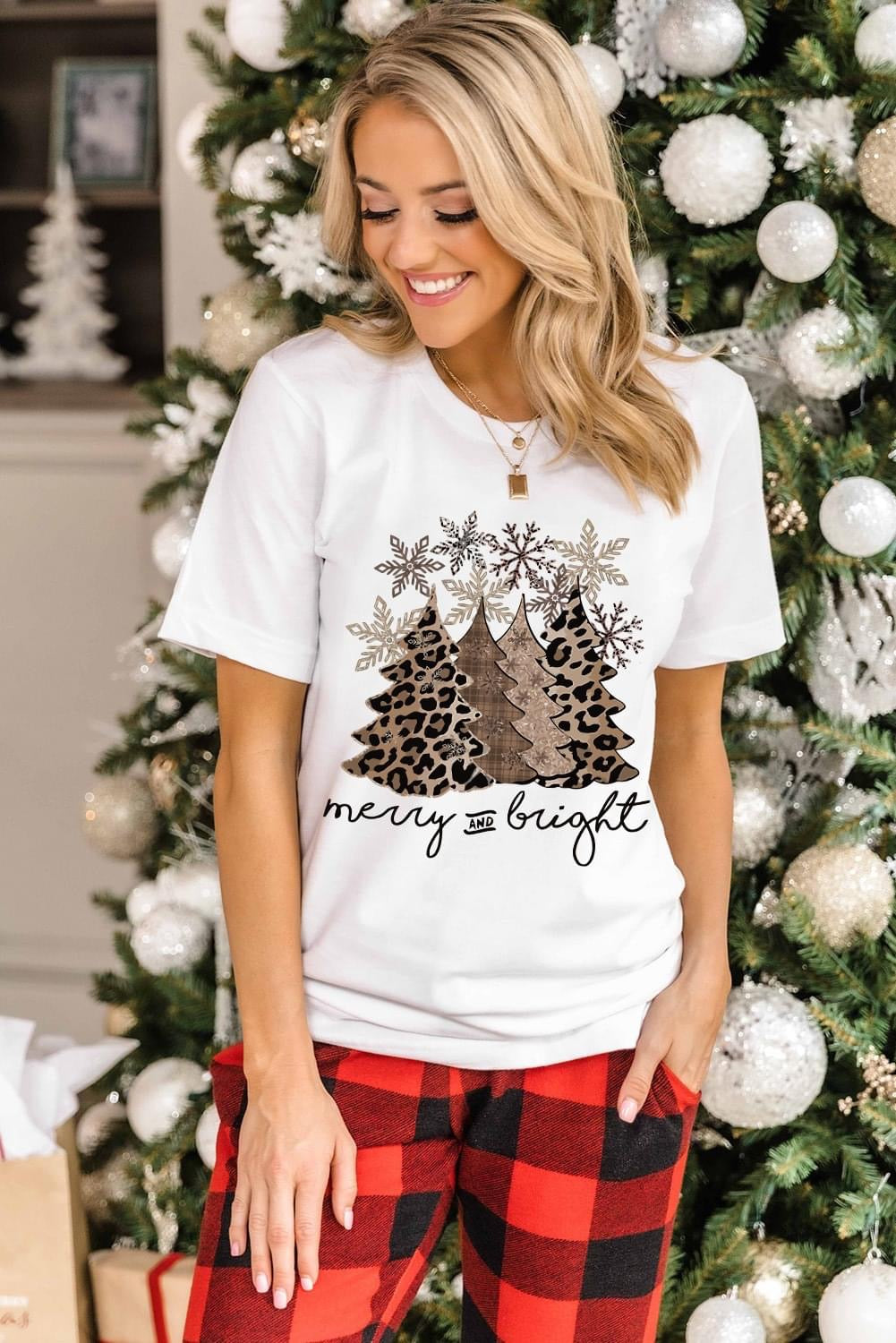 Leopard Christmas Tree T shirt