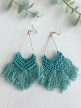 Load image into Gallery viewer, &quot;Boho Macrame Earrings&quot; Green
