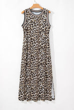 Load image into Gallery viewer, Black Contrast Leopard maxi Dress
