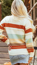 Load image into Gallery viewer, Striped Dropped Shoulder Crewneck Sweater
