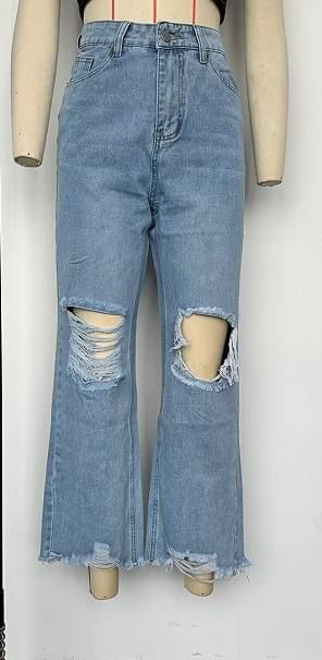 High Waist Straight Leg Jeans